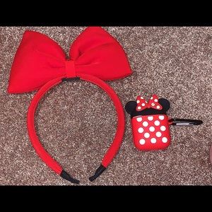 Red Bow Headband Women/Girls